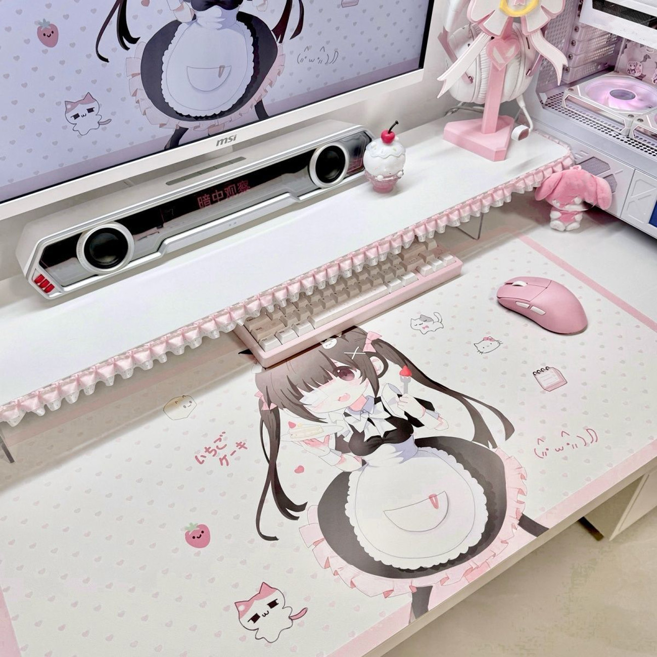 Cute Anime Maid Girl PU Leathe - Leather Desk Pad recension och pris