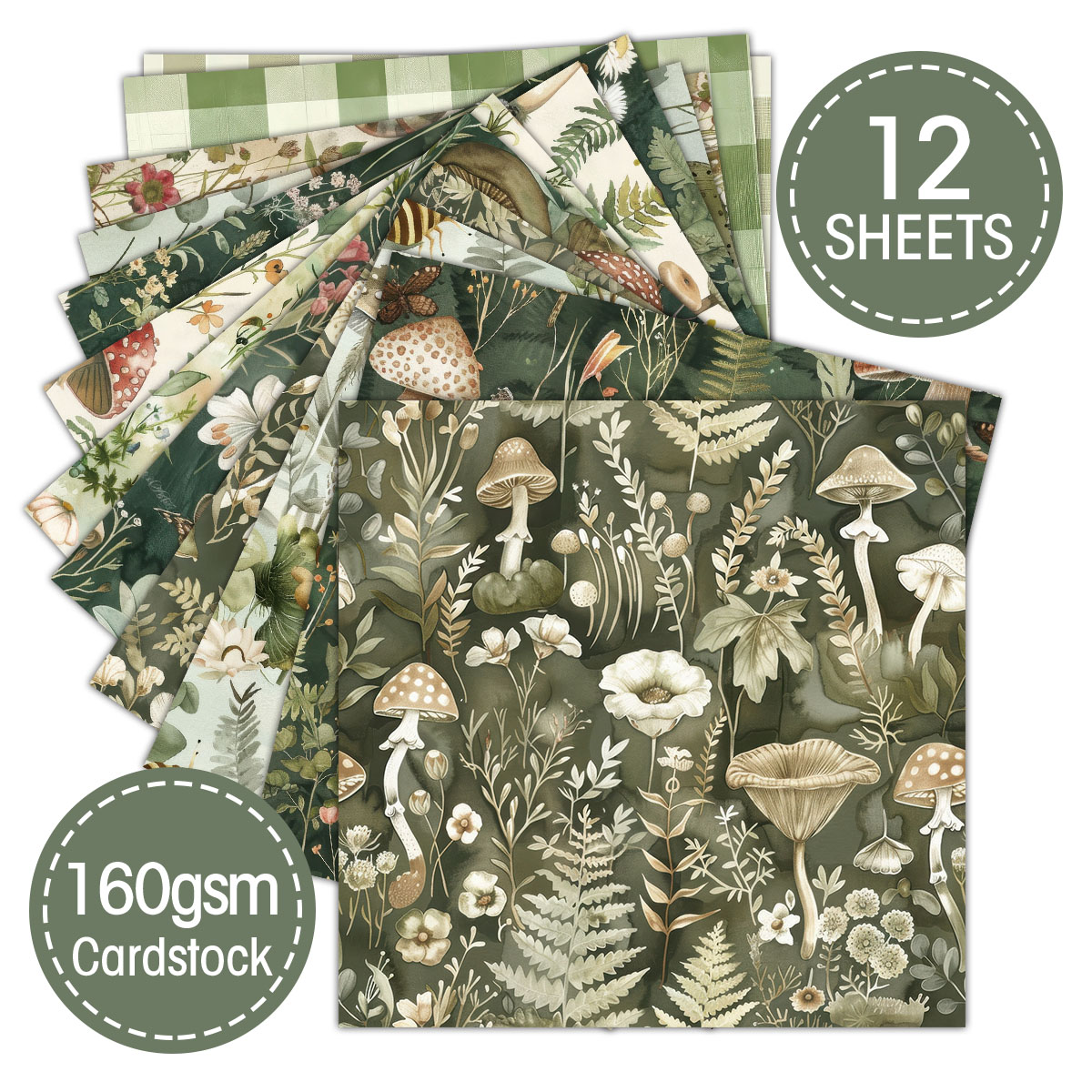 12pcs Vintage Wild Forest Them - Ink Blotter Paper recension och pris